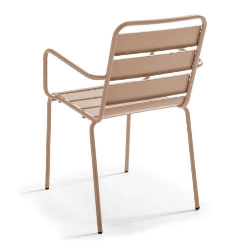 Jardin Ensemble table et chaises de jardin | Table de jardin et 8 fauteuils en métal taupe - EC00285