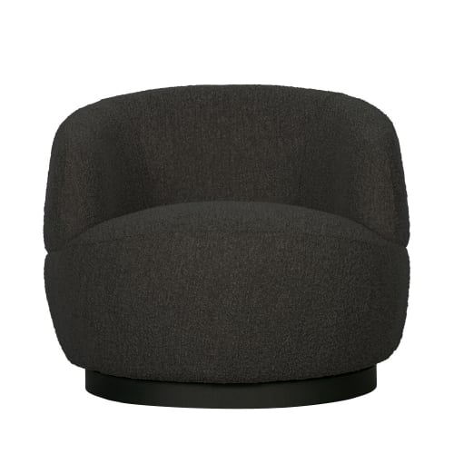 Canapés et fauteuils Fauteuils | Fauteuil en tissu bouclette gris anthracite - RO77676