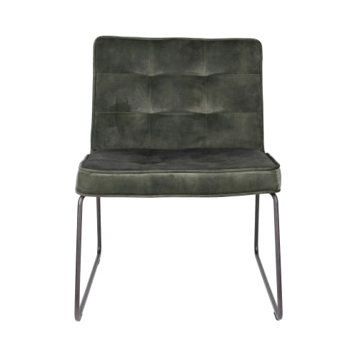 Canapés et fauteuils Fauteuils | Fauteuil en velours vert kaki - FU57925