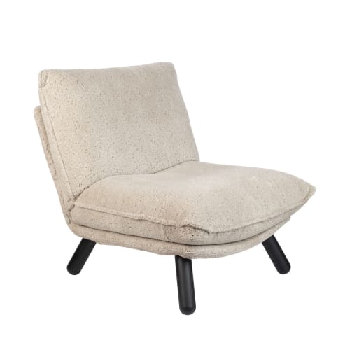 Canapés et fauteuils Fauteuils | Fauteuil lounge en tissu bouclette blanc - GU68463