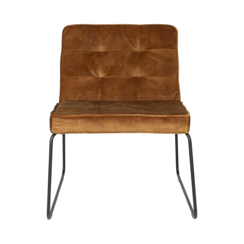 Canapés et fauteuils Fauteuils | Fauteuil en velours marron  et  orange - XO12012
