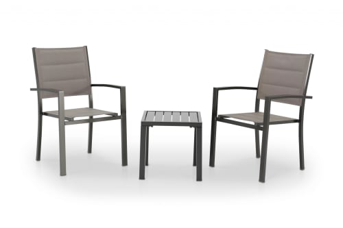 Jardin Ensemble table et chaises de jardin | Ensemble de balcon avec 2 chaises et table basse marron - FN88958