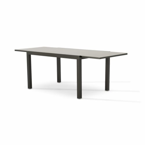 Table de jardin en aluminium marron 215/135×90 cm
