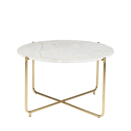 Table basse en marbre D70cm blanc | Maisons du Monde