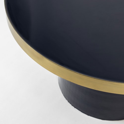 Meubles Tables basses | Table basse design en métal D60cm bleu foncé - OM53099