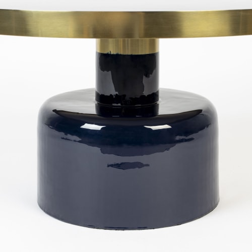 Meubles Tables basses | Table basse design en métal D60cm bleu foncé - OM53099