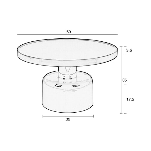 Meubles Tables basses | Table basse design en métal D60cm blanc - OB77120