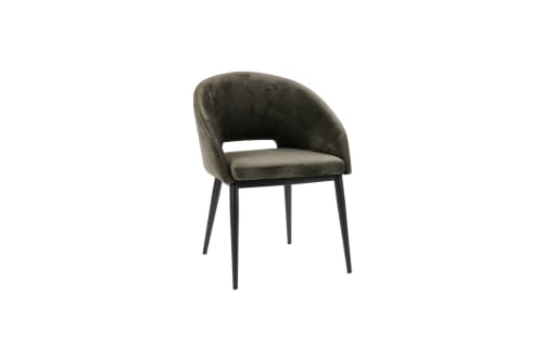 Meubles Chaises | Chaise en velours gris anthracite - FH22706
