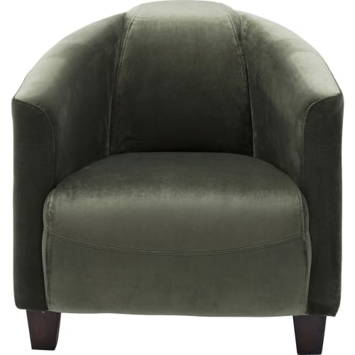 Canapés et fauteuils Fauteuils | Fauteuil en velours vert et hévéa laqué - YN01668