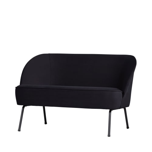 Canapés et fauteuils Canapés droits | Canapé 2 places en velours noir - HW47407