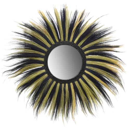 Déco Miroirs | Miroir déco bicolore en jonc D100cm - ZW99961