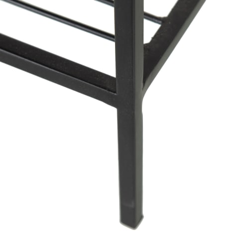 Muebles Mesas auxiliares | Carrito bar cart con ruedas de hierro y cristal fumé negro. - BI67574