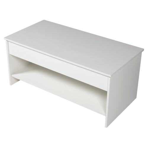 Meubles Tables basses | Table basse avec plateau relevable blanche et bois - DD99306