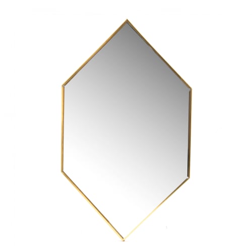 Déco Miroirs | Miroir diamant en verre or 30x18cm - LF17200