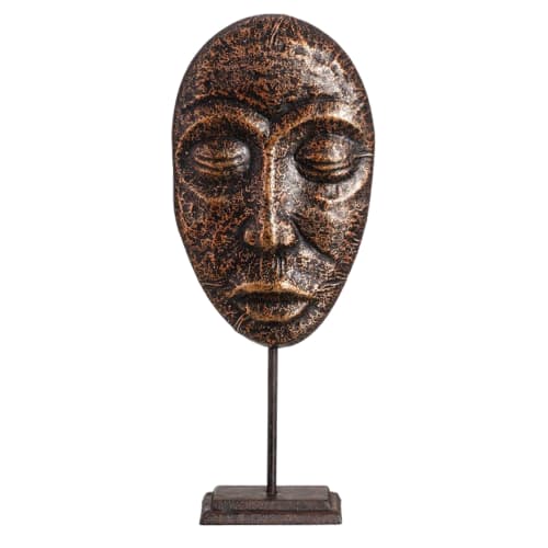 Déco Statuettes et figurines | Décoration à poser masque ethnique aspect or vieilli - RI77777