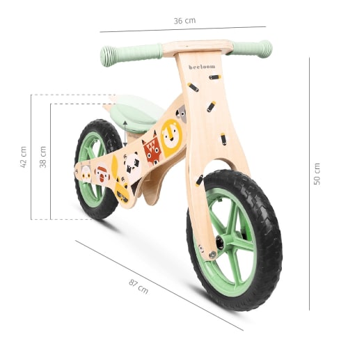 Bicicleta sin pedales para niños de natural verde | Maisons du Monde