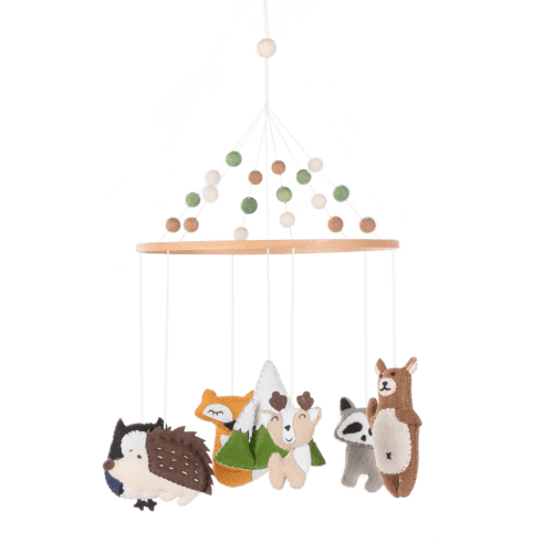 Mobile Pour Lit De Bebe En Feutre Et Bois Naturel Multicolore Maisons Du Monde