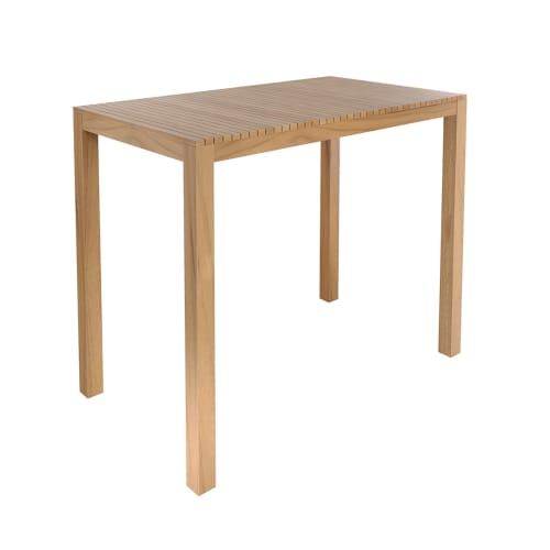 Jardin Tables de jardin | Table de bar d'extérieur 120 cm en bois de teck massif - ZD06922