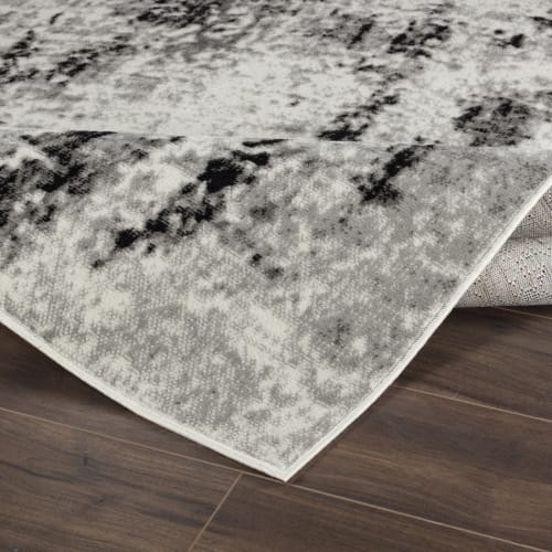Grand tapis blanc 170x240 cm, tapis blanc, tapis de salon abstrait