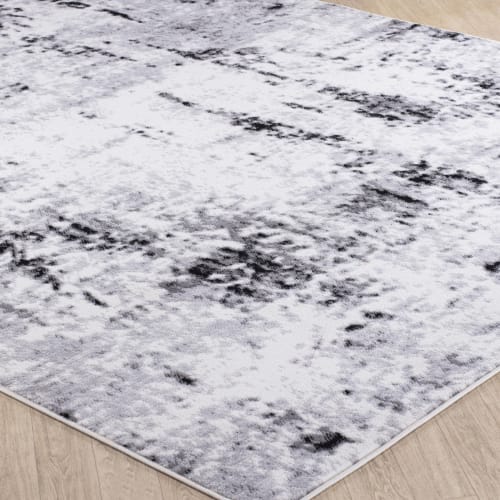 Grand tapis blanc 170x240 cm, tapis blanc, tapis de salon abstrait