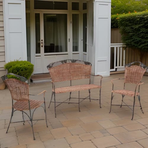 Jardin Salons de jardin | Set 2 fauteuils + 1 banc vigne - BJ10934