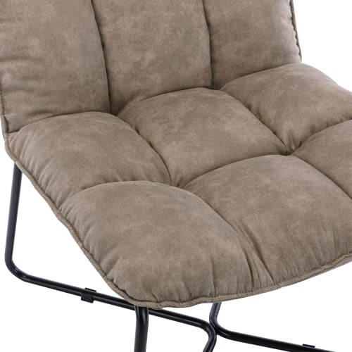 Canapés et fauteuils Fauteuils | Fauteuil vintage marron clair pieds métal noir - LA67314