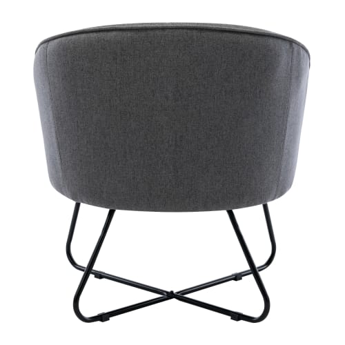 Canapés et fauteuils Fauteuils | Fauteuil design tissu gris pieds métal noir - IY52427