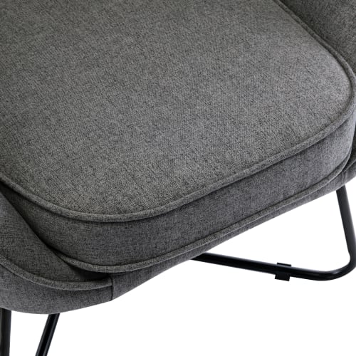 Canapés et fauteuils Fauteuils | Fauteuil design tissu gris pieds métal noir - IY52427