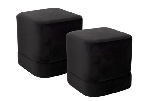 Canapés et fauteuils Poufs | Pouf carré en velours (lot de 2) - YM16831