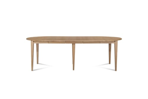 Meubles Tables à manger | Table ronde 6 pieds fuseau 105 cm + 3 rallonges bois - PL63396