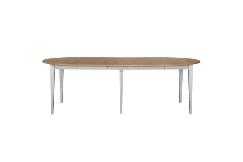 Meubles Tables à manger | Table ronde 6 pieds fuseau 105 cm + 3 rallonges bois - NP11660