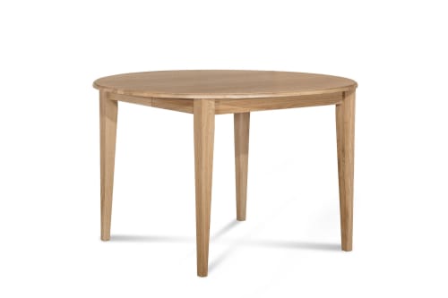 Meubles Tables à manger | Table ronde 6 pieds fuseau 115 cm + 3 rallonges bois - VI48918