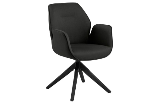 Canapés et fauteuils Fauteuils | Fauteuil de salle à manger tissu et bois noir - HZ50179