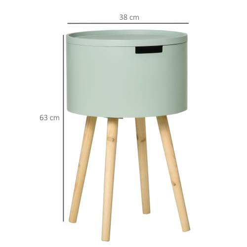 Muebles Mesas auxiliares | Mesa auxiliar MDF, madera de pino verde 38x38x63 cm - GG87944
