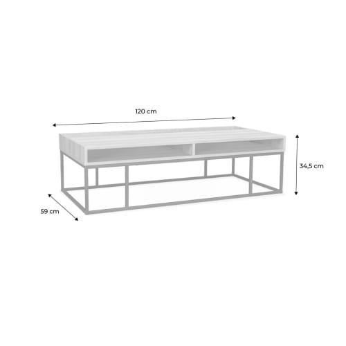 Meubles Tables basses | Table basse en décor bois et métal - UT17863