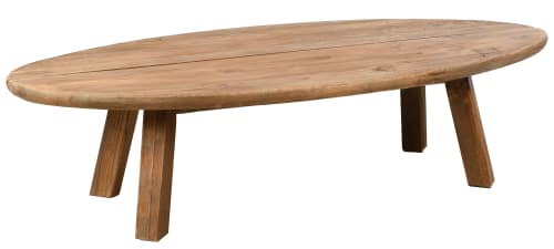 Meubles Tables basses | Table basse ovale en pin recyclé - BM93471
