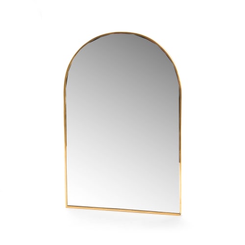 Déco Miroirs | Miroir voyage en verre or 25cm - SB44057