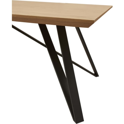 Meubles Tables basses | Table basse plateau bois pieds métal noir 120x60cm - FQ14964