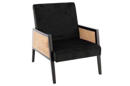 Canapés et fauteuils Fauteuils | Fauteuil en velours et cannage - LX90733