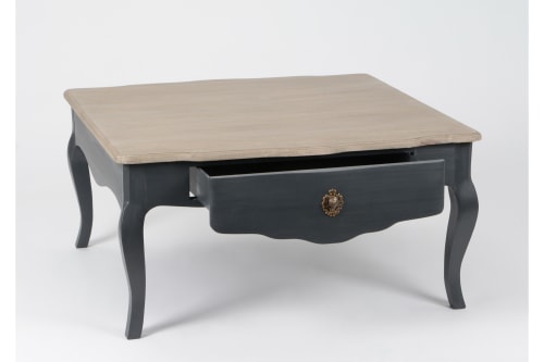 Meubles Tables basses | Table basse carrée 1 tiroir L90 - PU11435