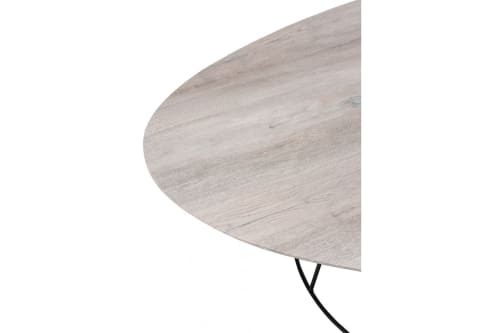 Meubles Tables basses | Grande table basse ovale en bois et métal - FI05055