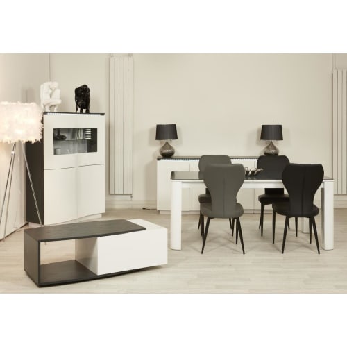 Meubles Tables basses | Table basse gris et blanc plateau bois 120x60cm - JN20794
