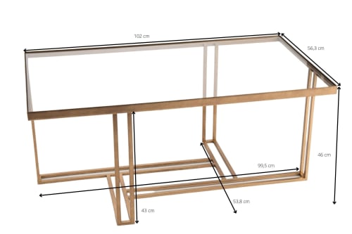 Meubles Tables basses | Table basse Art Déco en métal et verre - IE41430