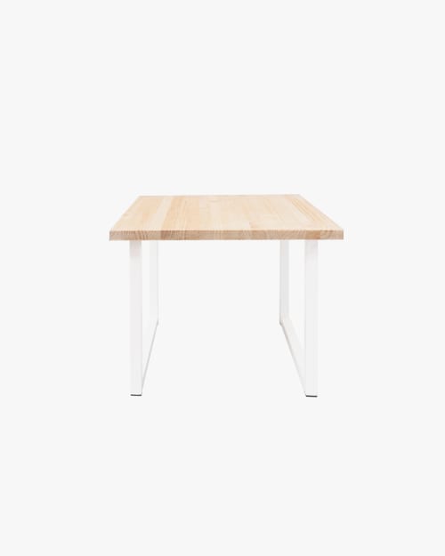 Muebles Mesas auxiliares | Mesita de madera natural y blanca - SK52992