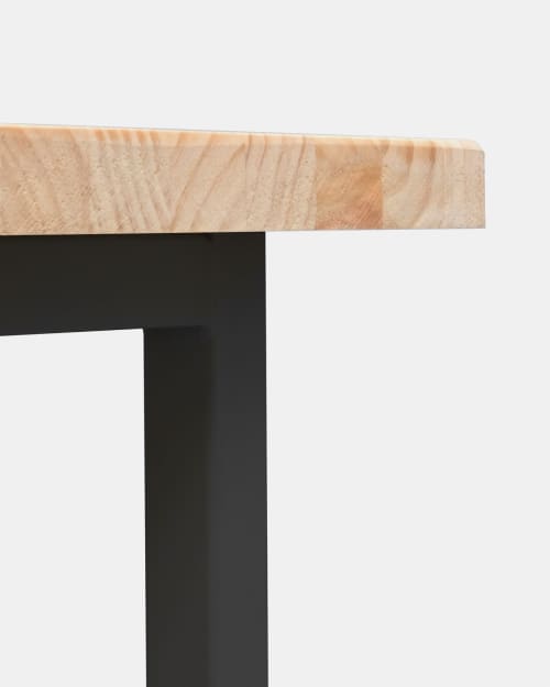 Muebles Mesas auxiliares | Mesita de madera natural y negra - AR82056
