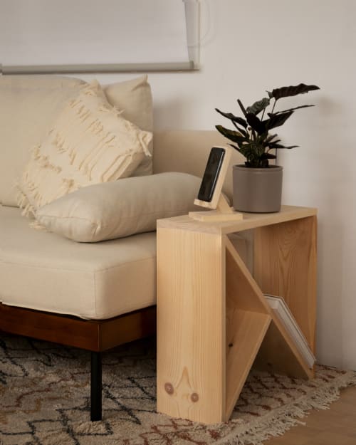 Muebles Mesas auxiliares | Mesita de madera natural 40x40 - QV17912