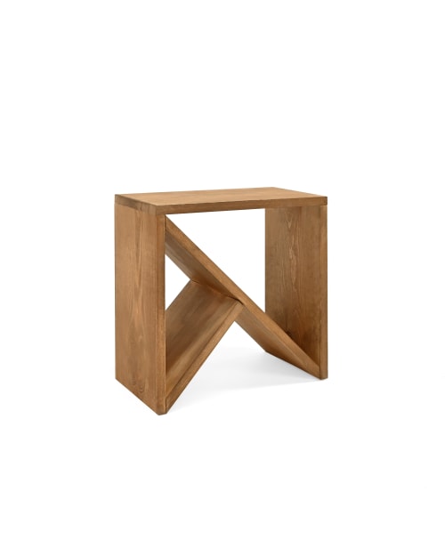 Muebles Mesas auxiliares | Mesita de madera envejecida 50x50x20 cm - ZO52163