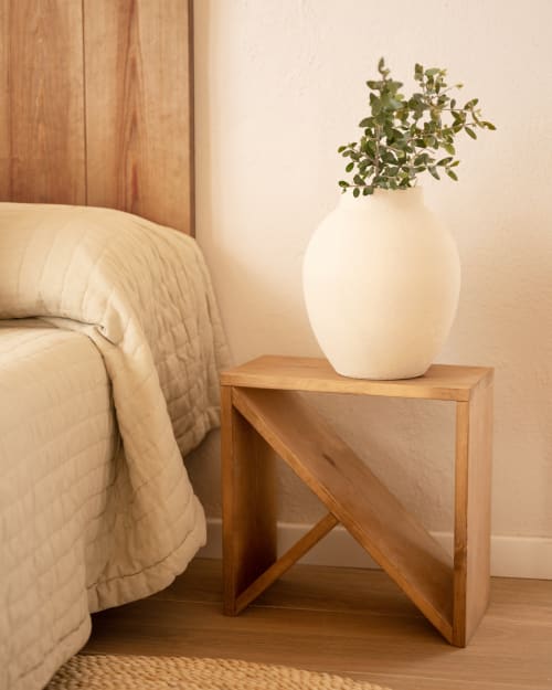 Muebles Mesas auxiliares | Mesita de madera envejecida 50x50x20 cm - ZO52163