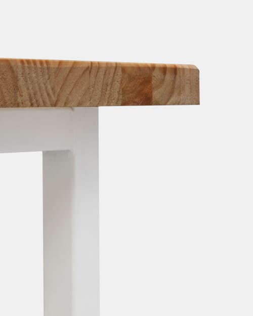 Muebles Mesas auxiliares | Mesita de madera envejecida y blanca - AP40500