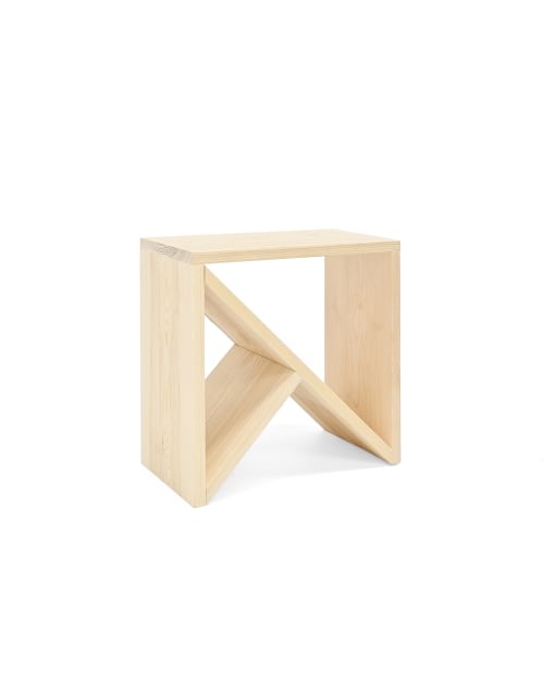Muebles Mesas auxiliares | Mesita de madera natural 50x50x20 cm - WD79689